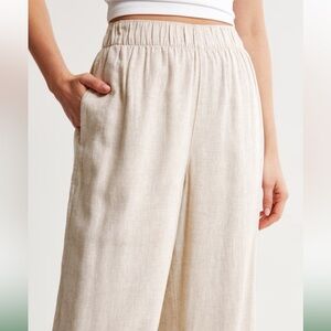 Abercrombie Linen-Blend Pull-On Pant Light Beige XL Short